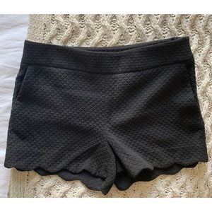 Ann Taylor LOFT I Scalloped edge black shorts I 4